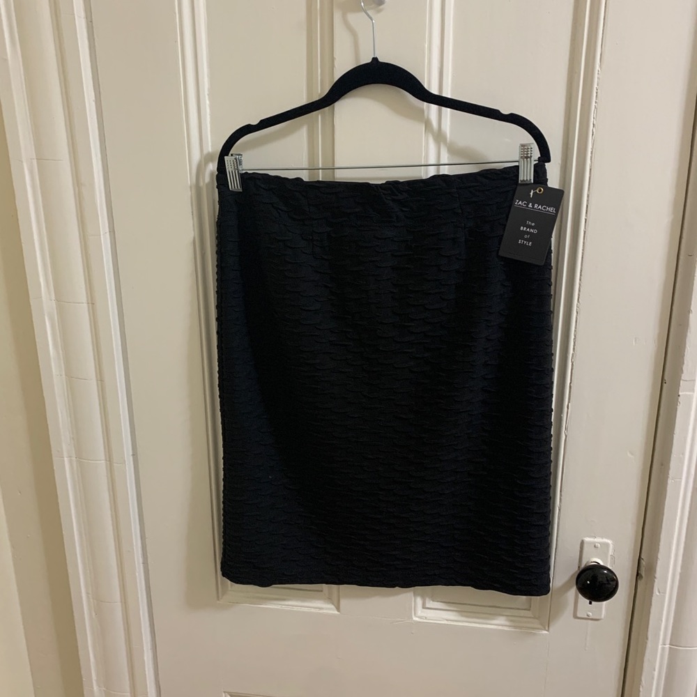 NWT Zac & Rachel Stretch Black Pencil Skirt, Women's Size Large